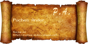 Puches Andor névjegykártya